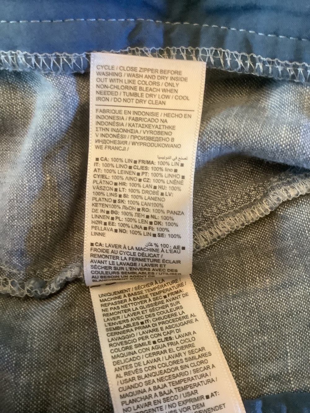 Athleta Cabo Linen Shorts Blue Slub 100% Linen Pull-On Elastic Waist Size 12 - Picture 10 of 11